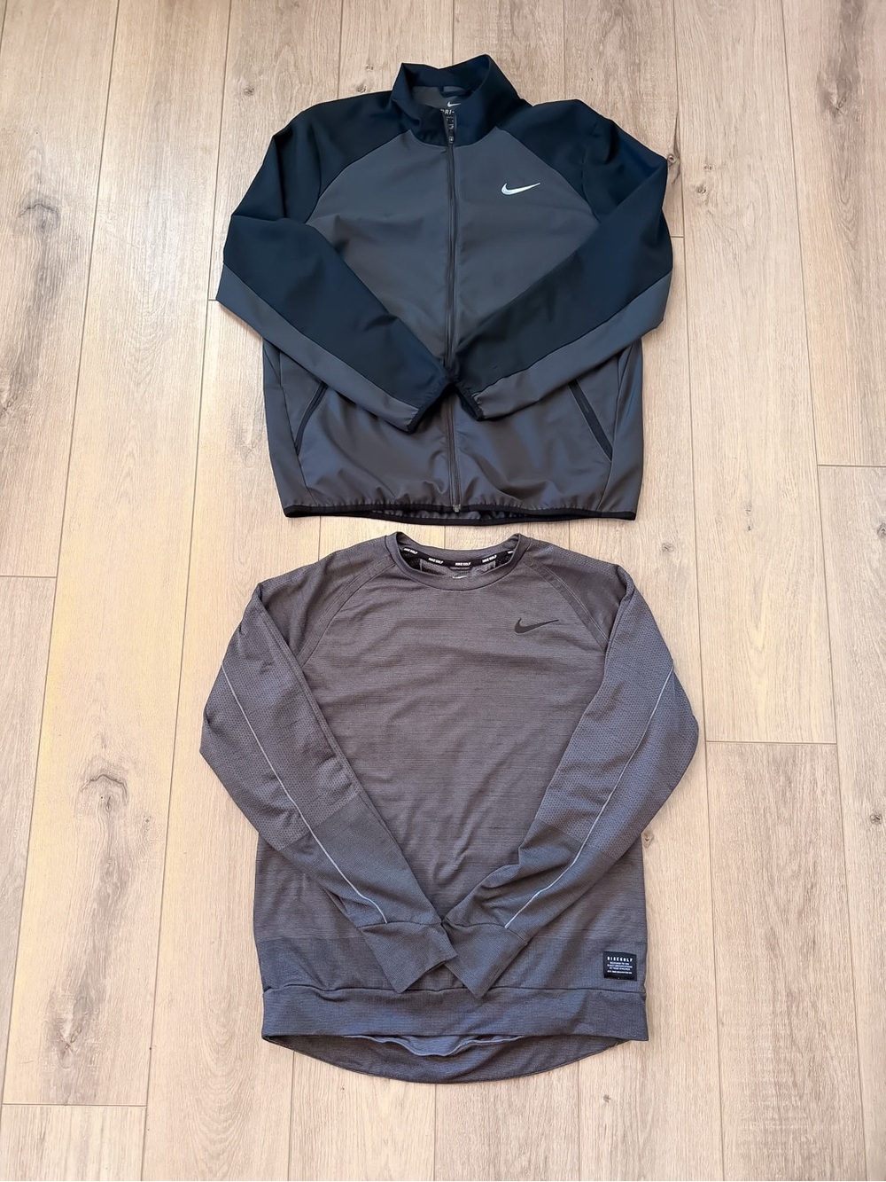 NIKE GOLF CREW PULLOVER TRAINING FULL ZIP JACKET BUNDLE GRAY BLACK SIZE LARGE